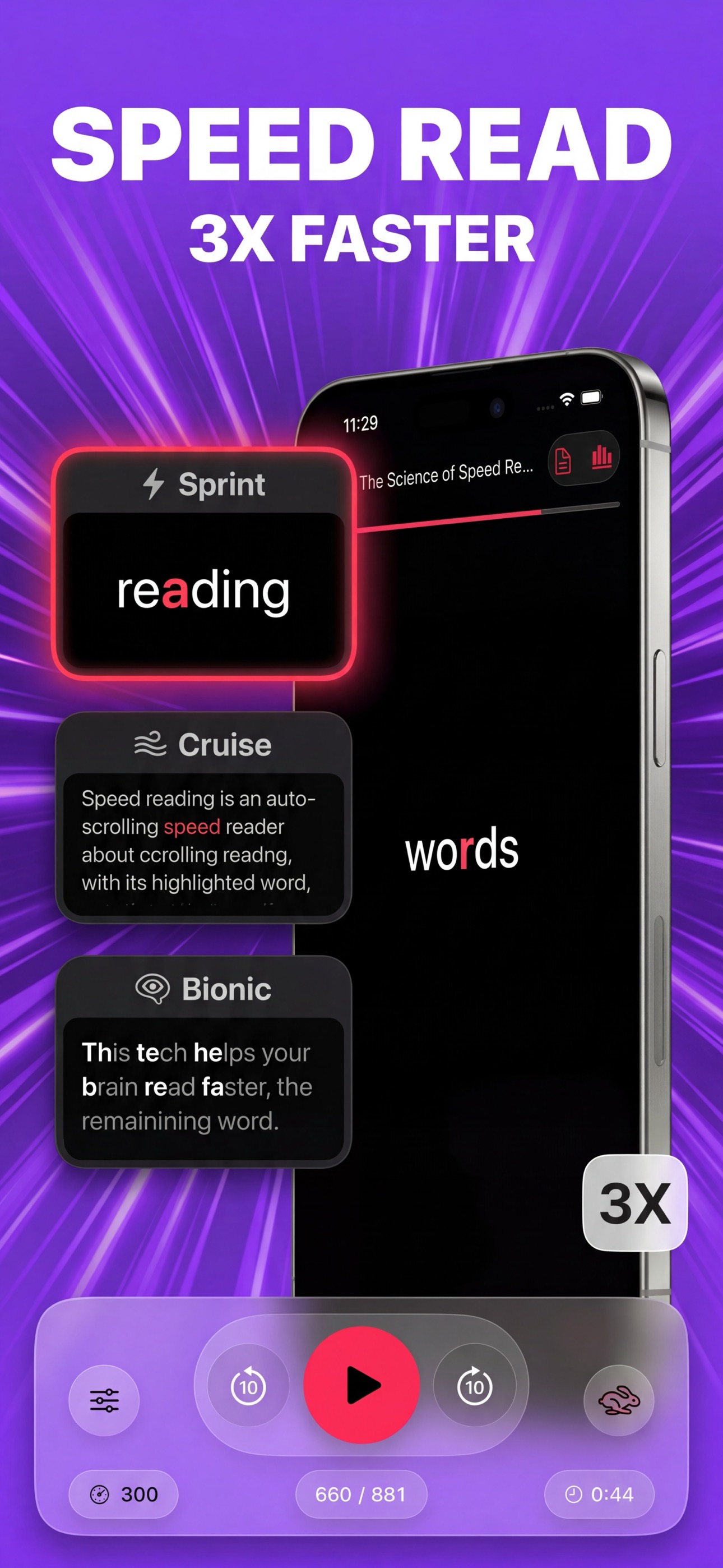 Speed Rceaer RSVP Reader | Read faster. Understand more.